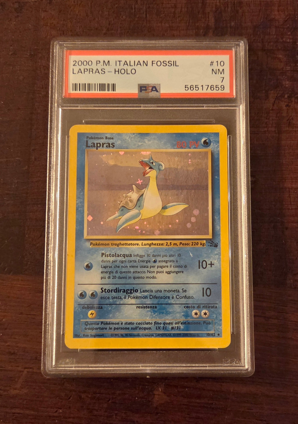 Lapras ITA Fossil (Holo Rare | 010/062) PSA 7 NM