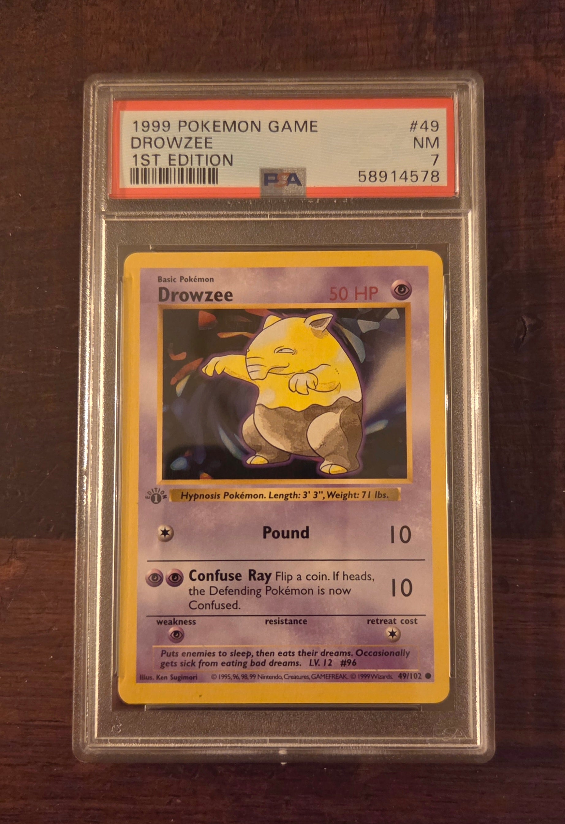 Drowzee ENG Set Base 1 EDIZIONE SHADOWLESS (49/102) PSA 7