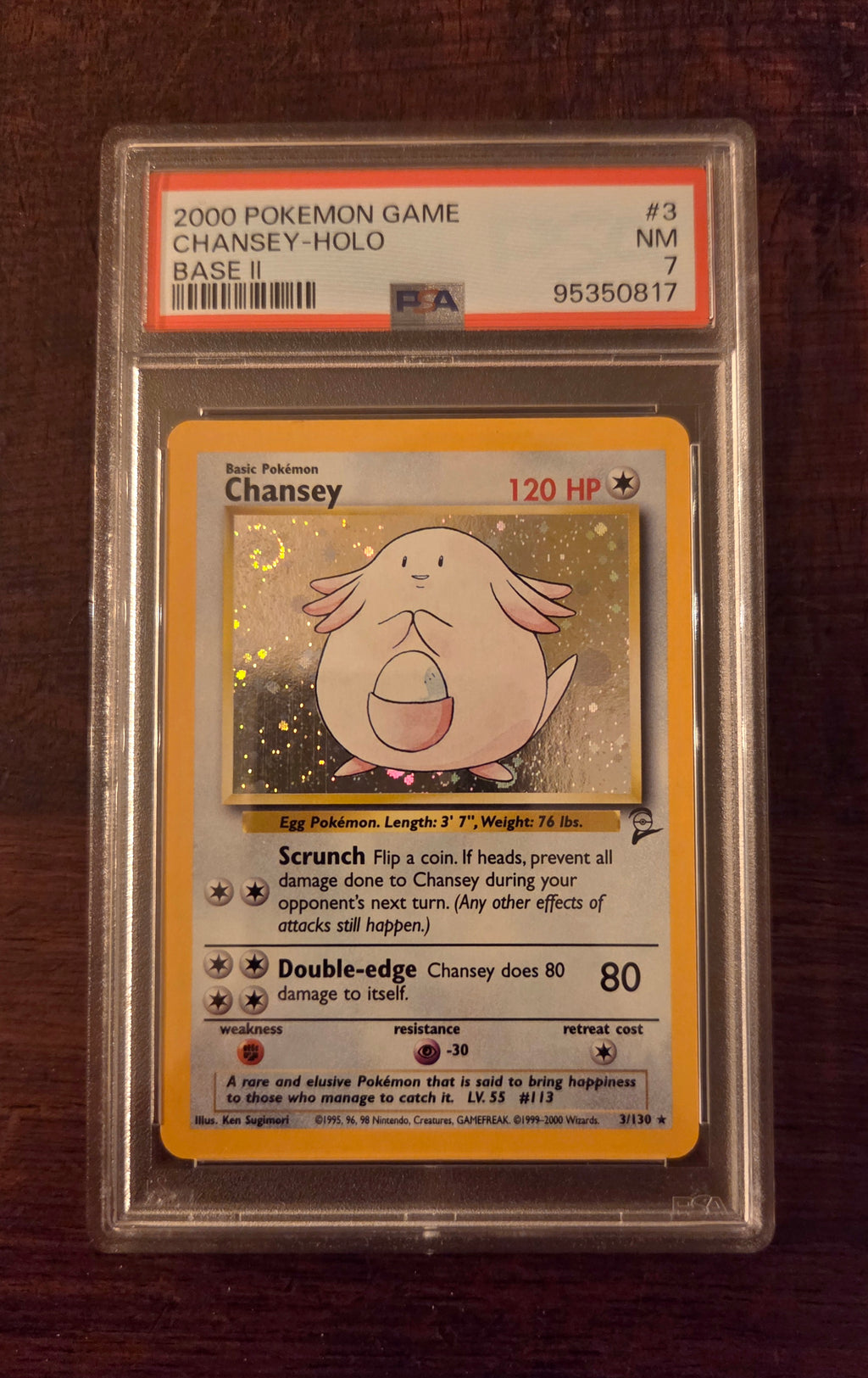 Chansey Holo ENG Set Base 2 (3/130) PSA 7 NM