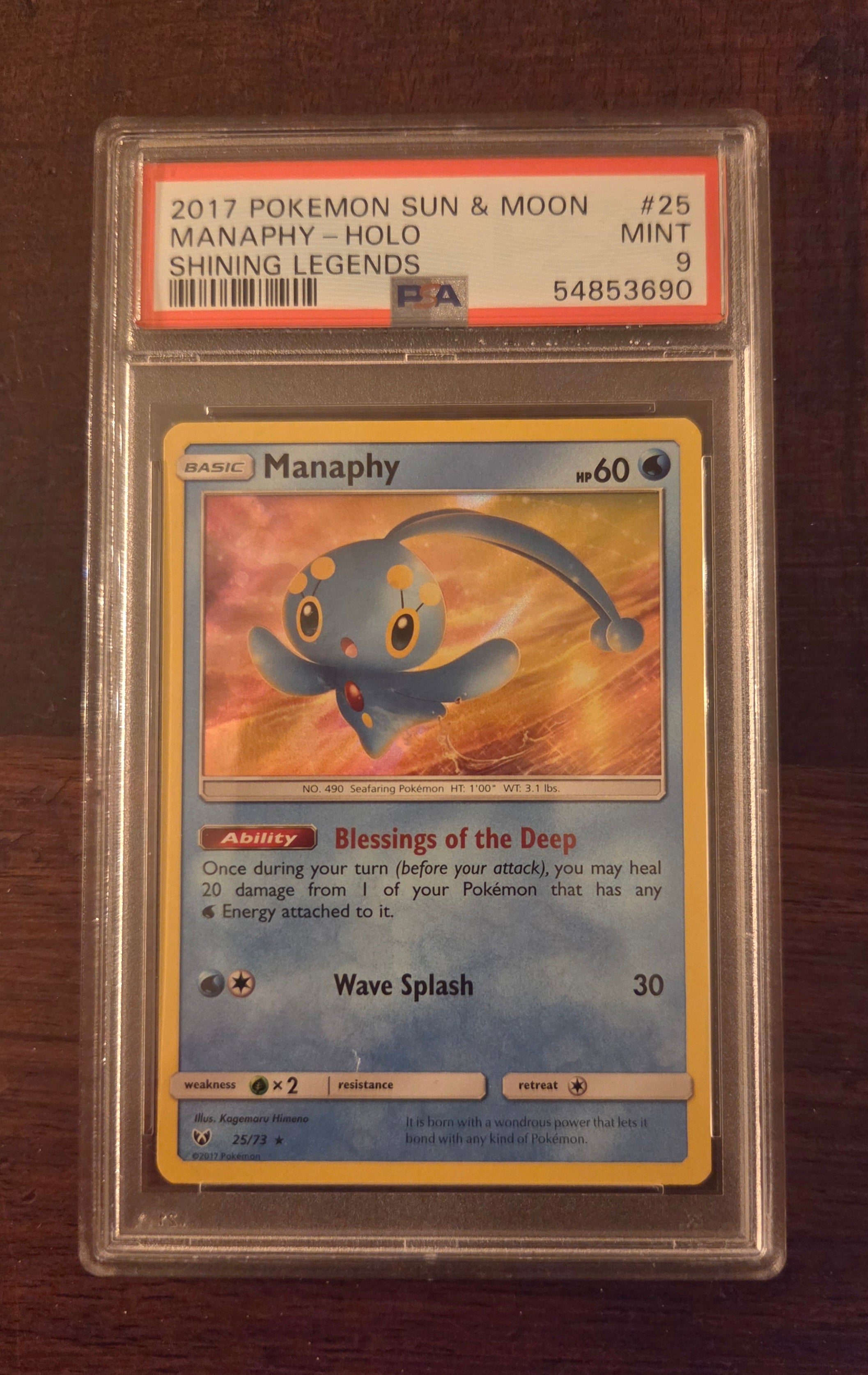 Manaphy ENG  (Holo 25/73) Shining Legends PSA 9 MINT